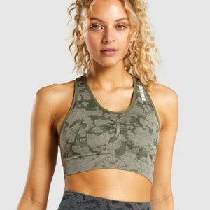 Gymshark camo seamless bra in size medium